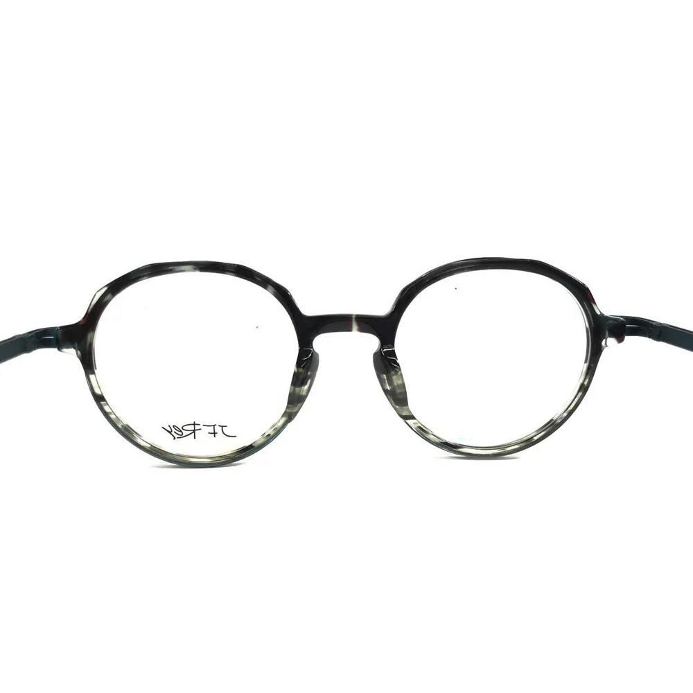 J. F. Rey Eyeglasses Frames JF2977 9022 Green Tortoise Round Full 50-22-148